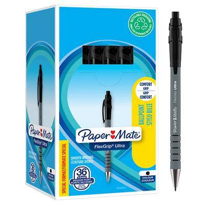 PaperMate FlexGrip Ultra Ballpoint Pen 1 mm Black Non Refillable Pack of 36