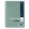Cambridge Notebook Jotter A5 Ruled Spiral Bound Cardboard Hardback Green Perforated 200 Pages 100 Sheets