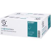 Papernet DissolveTech Hand Towels V-fold White 2 Ply 411167 15 Packs of 250 Sheets