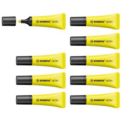 STABILO NEON NEON Highlighter Yellow Medium Chisel 2-5 mm Pack of 10