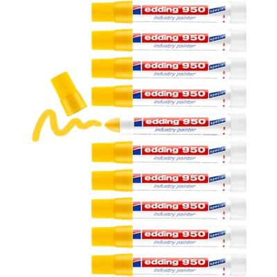 edding 950 Permanent Paint Marker Yellow Extra Broad Bullet 10 mm Pack of 10