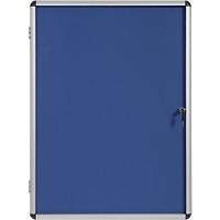 Bi-Office Enclore Indoor Lockable Notice Board Non Magnetic 9 x A4 Wall Mounted 72 (W) x 98.1 (H) cm Blue