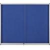 Bi-Office Exhibit Indoor Lockable Notice Board Non Magnetic 12 x A4 Wall Mounted 96.7 (W) x 92.6 (H) cm Blue