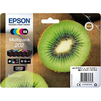 Epson 202 Original Ink Cartridge C13T02E74010 2 Black & 3 colour Multipack