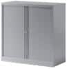 Bisley Tambour Cupboard Lockable with 1 Shelf Steel Essentials 1000 x 470 x 1000mm Silver