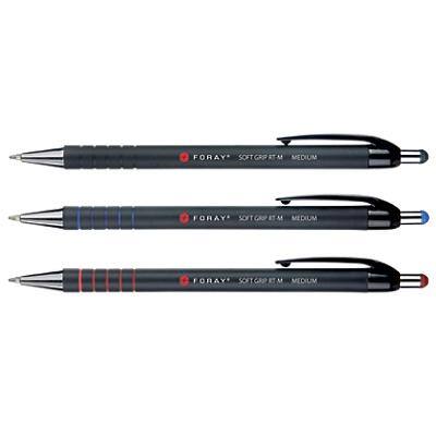 Foray Soft Grip RT-M Retractable Ballpoint Pen Medium 0.5 mm Assorted Pack of 5