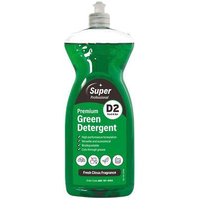 Super Professional Products D2 Premium Washing Up Liquid Concentrated 1L 6 Bottles