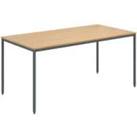 Dams International Rectangular Meeting Room Table with Oak Coloured MFC Top and Graphite Frame Flexi 1600 x 800 x 725mm
