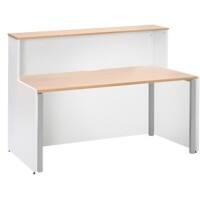Dams International Rectangular Reception Desk with Beech Coloured Melamine Top and White Frame Adapt 1662 x 890 x 1125mm