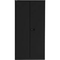 Bisley Regular Door Cupboard Lockable with 3 Shelves Steel E722A03av1 914 x 400 x 1806mm Black