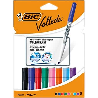 BIC Whiteboard Marker 1741 1.4 mm Assorted Pack of 8