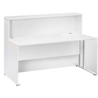 Dams International Rectangular Reception Desk with White Melamine Top and White Frame Maestro 25 1662 x 890 x 1125mm