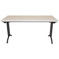 Realspace Standard Rectangular Folding Table Steel, Wood Grey 1,600 x 800 x 750 mm