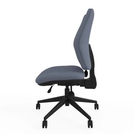 Ergonomic Home Office Posture Chair Fully Upholstered Tri Curved Posture Backrest Grey Without Arms 1000 x 500 x 480 570 mm