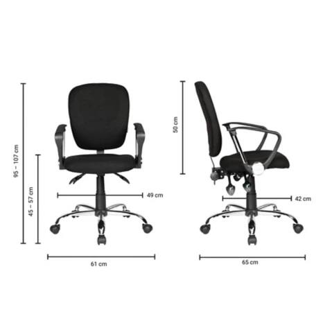 Realspace Synchro Tilt Ergonomic Office Chair with Armrest and Adjustable Seat Atlas Black Viking Direct UK