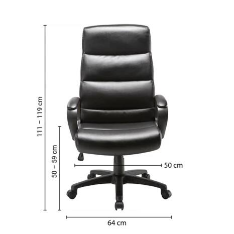 Viking Malaga Executive Chair Basic Tilt Bonded leather Fixed Armrest Height Adjustable Seat Black 110 kg Viking Direct UK
