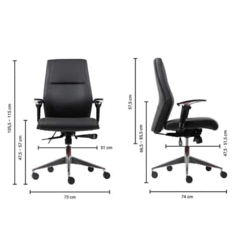 Realspace Synchro Tilt Ergonomic Executive Office Chair with 2D Armrest and Adjustable Seat London Bonded Leather Black Viking Direct UK