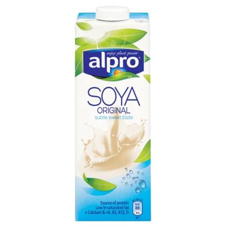 Soy Milk Alpro Soya Sweetened Milk 1 L | Viking Direct UK