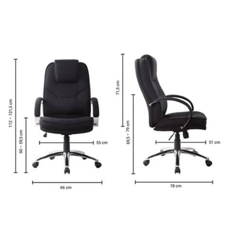 Realspace Basic Tilt Executive Chair with Fixed Armrests and Adjustable Seat Rome2 Black Viking Direct UK