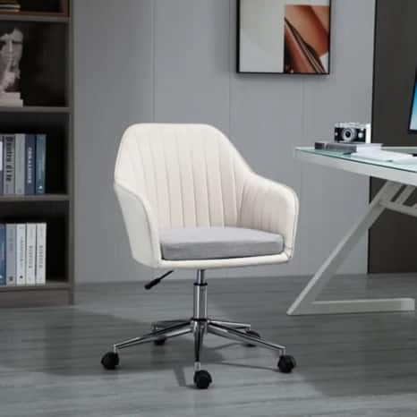 Vinsetto Leisure Office Chair Linen Swivel Computer Desk Chair - Main Image