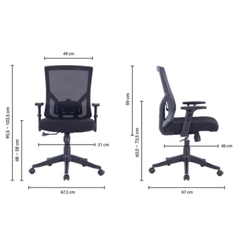 Viking Realspace Vienna Office Chair Basic Tilt Mesh Height