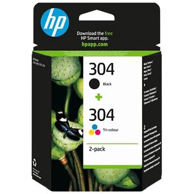 HP 304 Original Ink Cartridge 3JB05AE Black, Cyan, Magenta, Yellow Pack of 2 Duopack