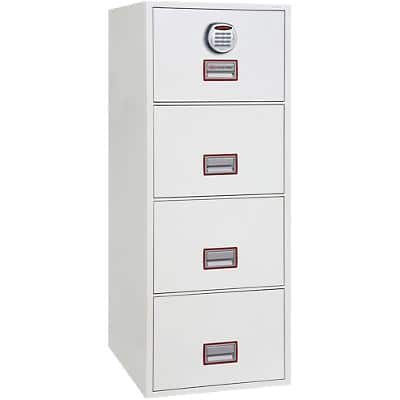 Phoenix World Class Vertical Fire File Filing Cabinet with Electronic lock 49 L FS2254E White
