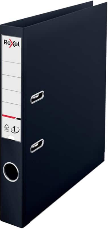 Rexel No.1 Choices Narrow Lever Arch File A4 52 mm Black 2 Rings 2115506 Polypropylene Smooth Portrait