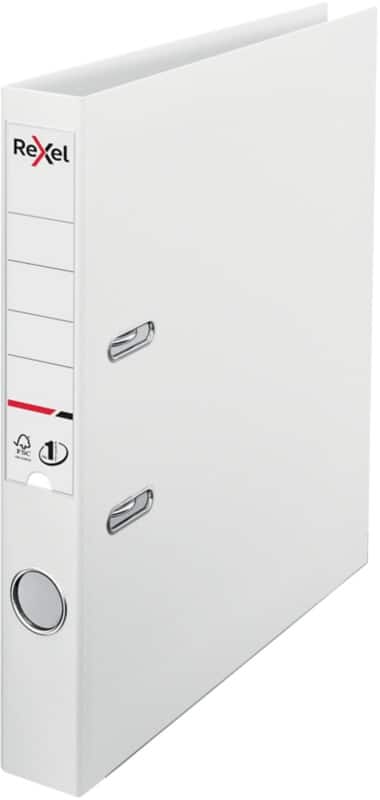 Rexel No.1 Choices Narrow Lever Arch File A4 52 mm White 2 Rings 2115510 Polypropylene Smooth Portrait