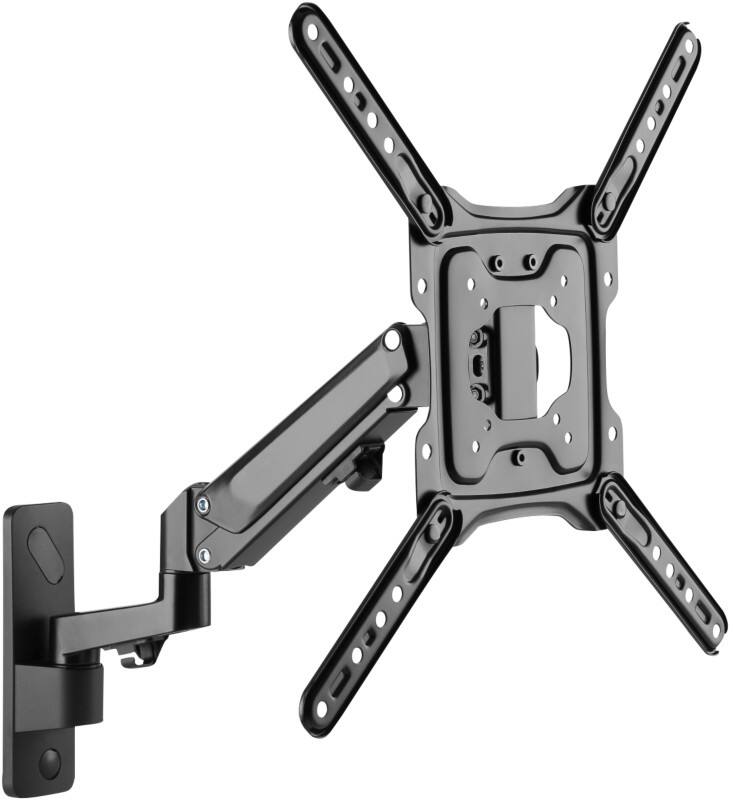 ProperAV Swing Arm Gas Spring TV Wall Bracket 49 " Black