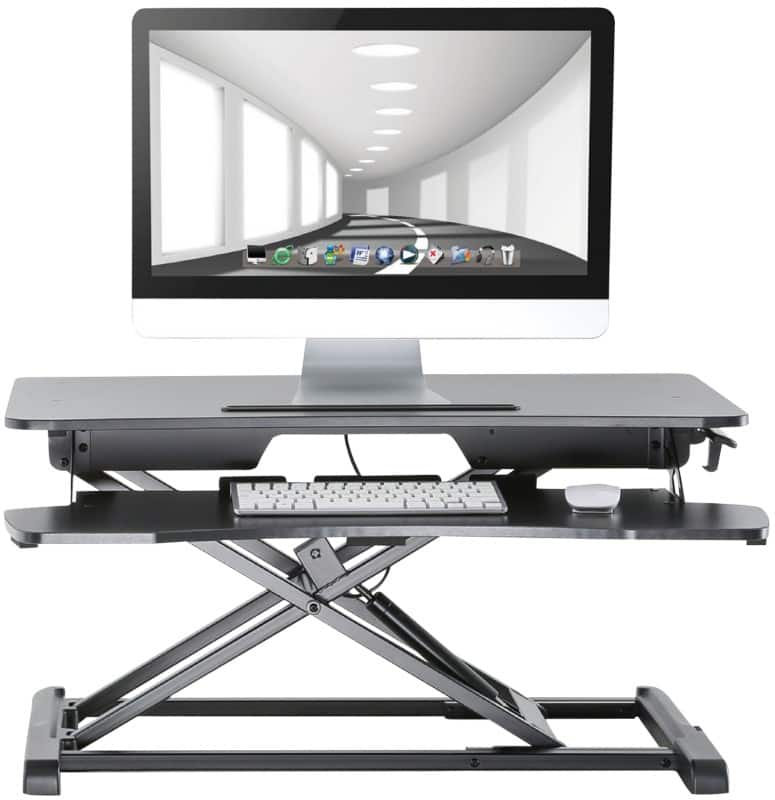 Properav ultra slim sit stand workstation height adjustable 800 x 615 x 500 mm black