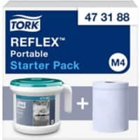 Tork Portable Dispenser with Centrefeed Roll M4 Reflex Plastic Blue 26.7 x 22 x 22.6 cm