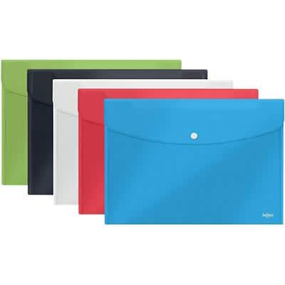 Rexel Choices Document Wallets 2115672 A4/Foolscap Embossed Polypropylene 200 Micron Assorted Pack of 5