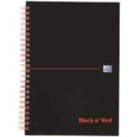 OXFORD Notebook Black n' Red A4 Ruled Spiral Bound Cardboard Hardback Black, Red 140 Pages 70 Sheets Pack of 7