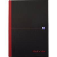 OXFORD Notebook Black n' Red A4 Ruled Casebound Cardboard Hardback Black, Red 192 Pages 96 Sheets Pack of 7