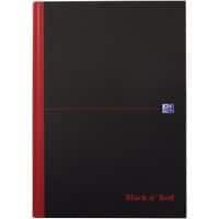 OXFORD Notebook Black n' Red A4 Ruled Casebound Cardboard Hardback Black, Red 192 Pages 96 Sheets Pack of 7