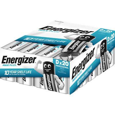 Energizer D Alkaline Batteries Max Plus LR20 1.5V Pack of 20