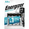 Energizer AA Alkaline Batteries Max Plus LR6 1.5V Pack of 4