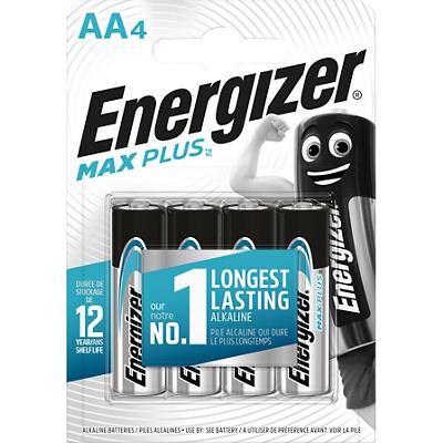 Energizer AA Alkaline Batteries Max Plus LR6 1.5V Pack of 4