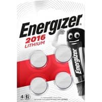 Energizer Button Cell Batteries CR2016 3V Lithium Pack of 4