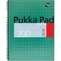 Pukka Pad Notebook Metallic Jotta A4+ Ruled Spiral Bound Cardboard Hardback Green Perforated 200 Pages Pack of 3