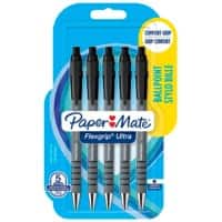 PaperMate Retractable Ballpoint Pen FlexGrip Ultra 0.5 mm Black Pack of 5