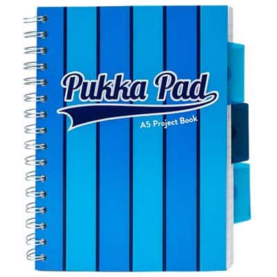 Pukka Pad Project Book Vogue A5 Ruled Spiral Polypropylene Blue 200 Pages Pack of 3