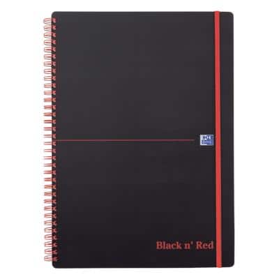 OXFORD Black n' Red A4 Wirebound Poly Cover Notebook Ruled 140 Pages