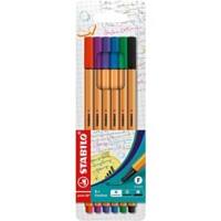 STABILO point 88 Fineliner Pen Wallet Fine 0.4 mm Assorted Pack of 6