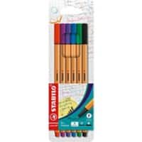 STABILO point 88 Fineliner Pen Assorted Pack of 6