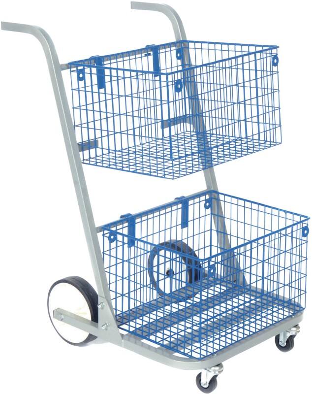 Val-U-Mail Mail Trolley with 2 Shelves Blue 59.7 x 73.7 x 90.8 cm