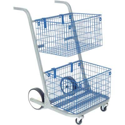Val-U-Mail Mail Trolley with 2 Shelves Blue 59.7 x 73.7 x 90.8 cm