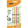 BIC Grip Highlighter Assorted Pastel Medium Chisel 1.6-3.3 mm Pack of 4