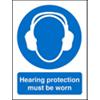 Mandatory Sign Hearing Protection Plastic Blue 20 x 15 cm